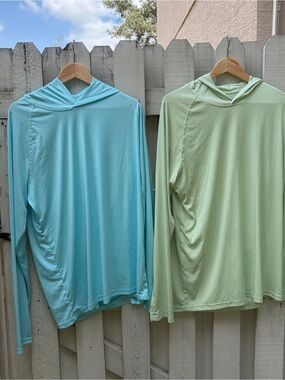 MIER Men's UPF 50+ Sun Hoodies Quick Dry Long Sleeve Shirts, 2 pack